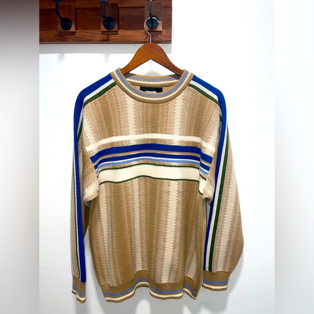 AHLUWALIA.. Men's Ombre Merino Knit Jumper, Size Medium. 100% merino wool